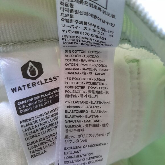 Levis Pants Womens 29 Pale Mint Wedgie‎ Straight Corduroy Cords Premium Stretch - Picture 12 of 16